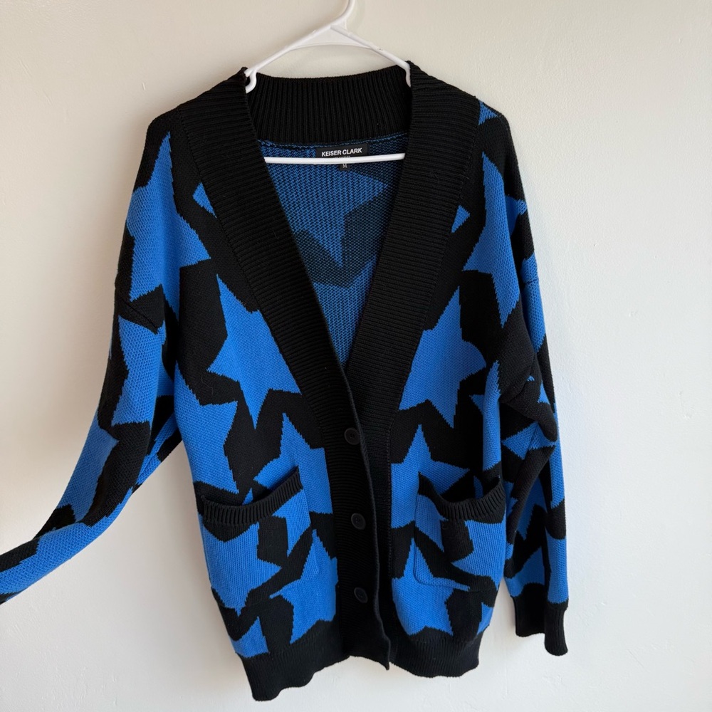 Keiser Clark Protostar Blue Star Knit Cardigan size Medium - Picture 3 of 9